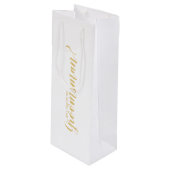 俺のグロムスマンになってくれるか？スクリプモダント金ゴールド ワインギフトバッグ (正面アングル)