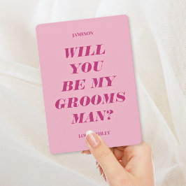 俺のグロムスマンになってくれるか？文字モダンピンク 招待状