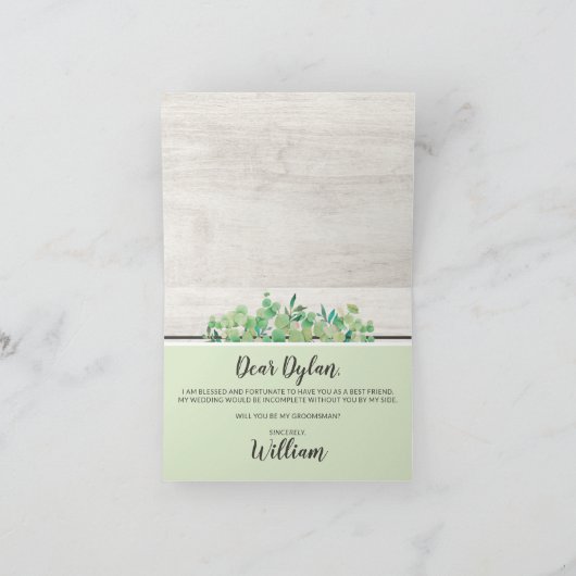 俺のグロムスマンになってくれるか?木素朴植物学 カード (内部)