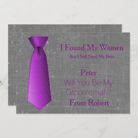 俺のグロムスマン紫と白のネクタイか？ 招待状 (正面/裏面)