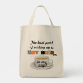 俺のコップの猫髪！猫好きユーモアのある食料品 トートバッグ (裏面)