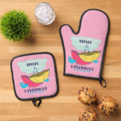 俺のダンブレラを捕まえたほうがいいかわいらしバカ 鍋つかみ&鍋敷きセット (トップダウン)