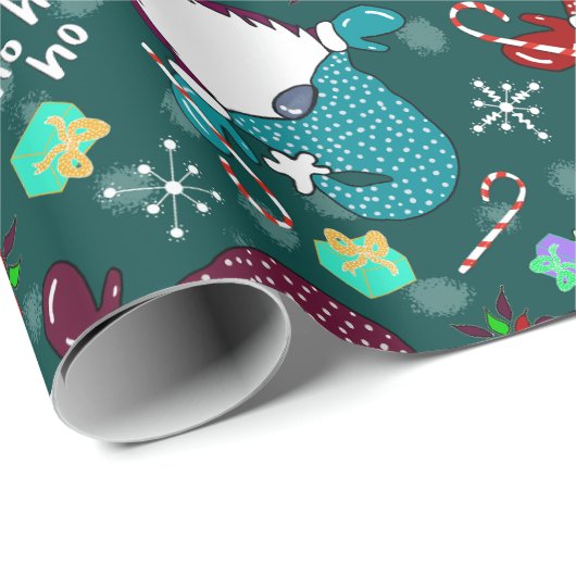 俺のノミーは?ウィンターグリーンクリスマス格言 ラッピングペーパー (ロールコーナー)