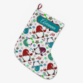 俺のノミーは?ホリデー格言 – ホワイト ラージクリスマスストッキング (正面 (吊り時))