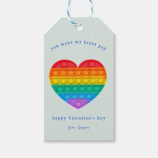 俺のハートだポップ・アートの | Fidget ポップ・アートの Valentine ギフトタグ (正面)