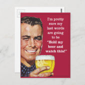 俺のビールを持ってて見てろ！ ポストカード (正面/裏面)