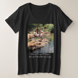 俺のフラミンゴになれるな…ウィメンズブラック プラスサイズTシャツ