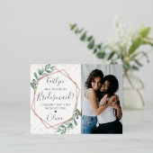 俺のブライドメイド・ユーカリ幾何学か？ 箔招待状ポストカード (立ち正面)