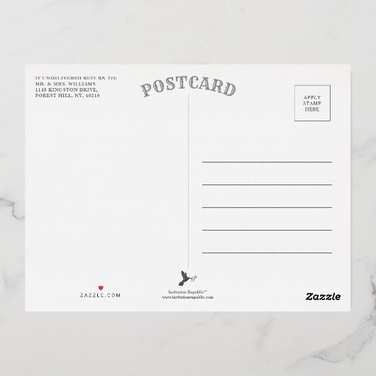 俺のブライドメイド・ユーカリ幾何学か？ 箔招待状ポストカード (裏面)