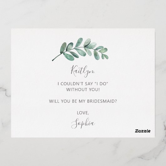 俺のブライドメイド・ユーカリ幾何学か？ 箔招待状ポストカード (裏面)