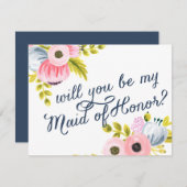 俺のメイド・オブ・オーナー（花嫁付き添い人）か？ハ絵を描ンドカード 招待状 (正面/裏面)