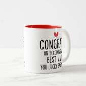 俺の一番の男だおめでとう幸運な野郎 ツートーンマグカップ (正面右)
