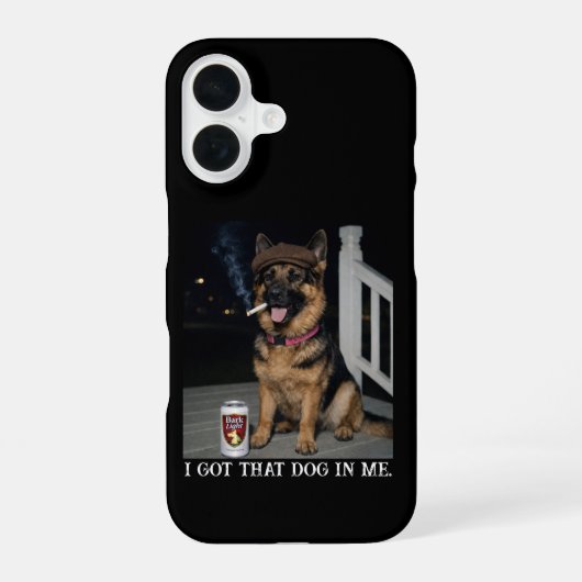 俺の中にいるあの犬、面白いジャーマンシェパードのミーム iPhone 16ケース (裏面)