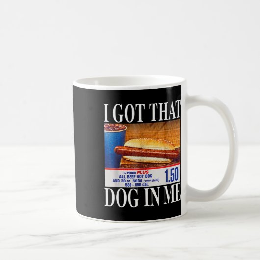俺の中にいるあの犬 面白いホットドッグ コンボ 独立記念日 コーヒーマグカップ (右)