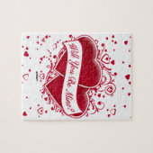 俺の仲間になってくれるか?赤いハート ジグソーパズル (横)