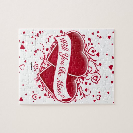 俺の仲間になってくれるか?赤いハート ジグソーパズル (横)