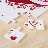 俺の仲間になってくれるか?赤いハート ジグソーパズル (側面)