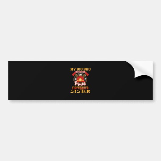 俺の兄貴は背中の消防誇りを持った士の妹だ バンパーステッカー (正面)