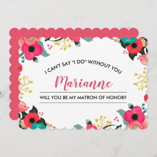 俺の名誉のマトロンになってくれるか？モダンフローラ 招待状 (正面/裏面)