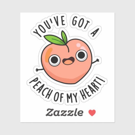 俺の得ハートのおもしろい桃 シール (シート)