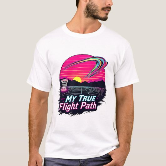 俺の本当の飛行経路 笑えるディスクゴルフ選手 メンズグ Tシャツ (正面)