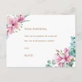 俺の栄誉の宝庫の花嫁付き添い師になってくれないか ポストカード (裏面)