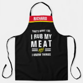 俺の肉をこするエプロン - 男のための面白いBBQグリルギフト エプロン (正面)