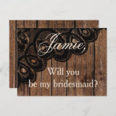 俺の花嫁のウッド&レースフェイクか インビテーションポストカード (正面/裏面)