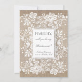 俺の花嫁のバーラップとレースの奴結婚か 招待状 (正面)