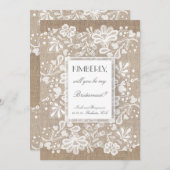 俺の花嫁のバーラップとレースの奴結婚か 招待状 (正面/裏面)