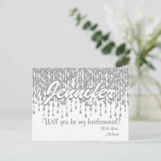 俺の花嫁のメイドか? | シルバーグリッタールック インビテーションポストカード (スタンド正面)