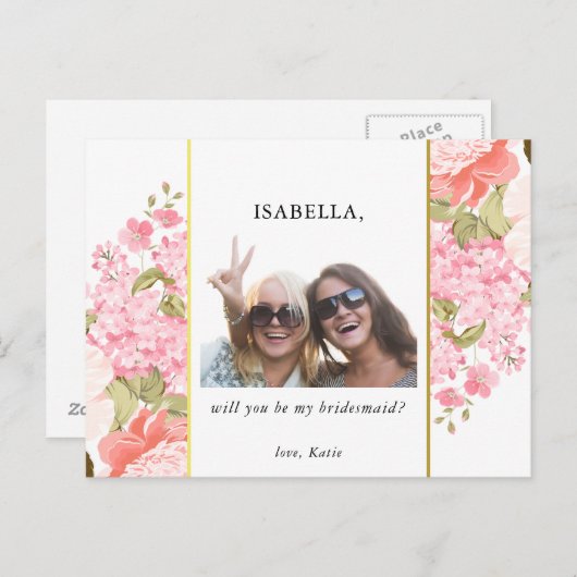 俺の花嫁のメイドか？ | 牡丹とアジサイ インビテーションポストカード (正面/裏面)