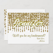 俺の花嫁のメイドか？ | 金ゴールドグリッタールック インビテーションポストカード (正面/裏面)