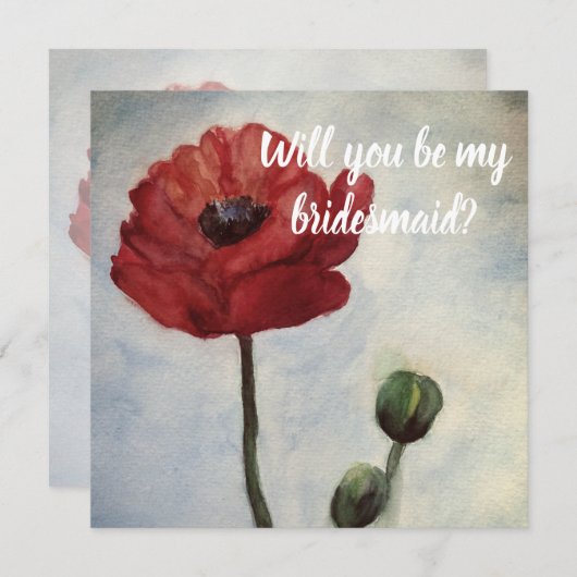 俺の花嫁のメイドになるかいレッド・ポピー・カード 招待状 (正面/裏面)