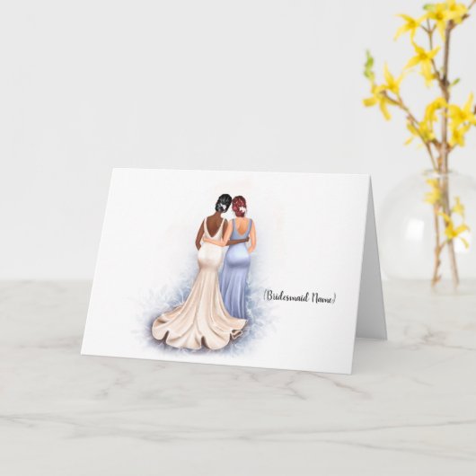 俺の花嫁の付き添いは？アフリカ系アメリカ人花嫁) カード (黄色い花)