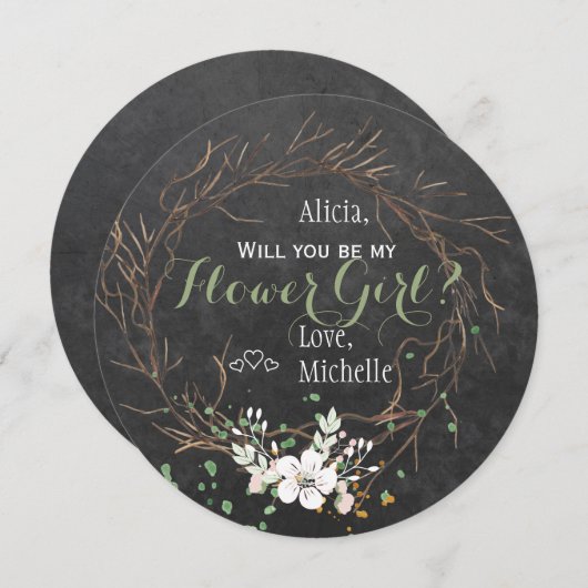 俺の花嫁の冬の黒板になモダンるか 招待状 (正面/裏面)