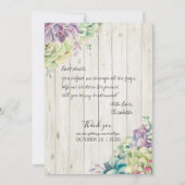 俺の花嫁の多肉質の木になれ素朴るか 招待状 (裏面)