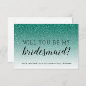 俺の花嫁エメラルドグリッターかグラデーション 招待状 (正面/裏面)