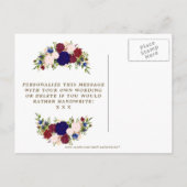 俺の花嫁カードのネイビーフローラか インビテーションポストカード (裏面)