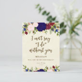 俺の花嫁カードのネイビーフローラか インビテーションポストカード (スタンド正面)