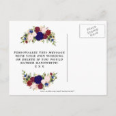 俺の花嫁カードのネイビーフローラか インビテーションポストカード (裏面)