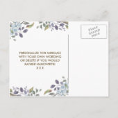 俺の花嫁カードのネイビーフローラか インビテーションポストカード (裏面)