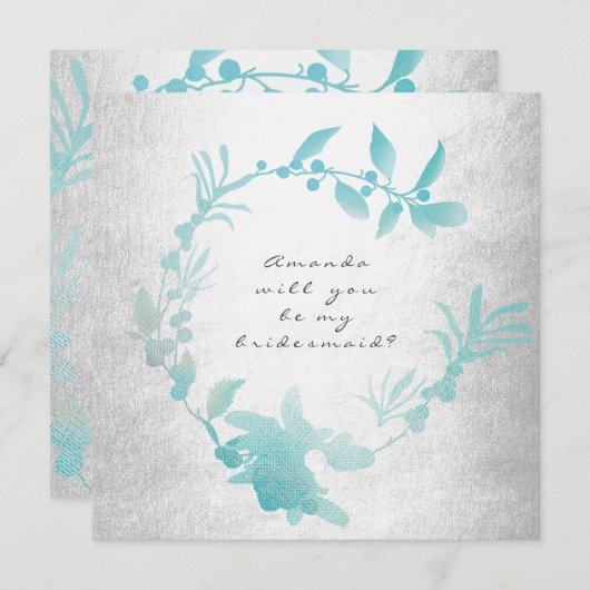 俺の花嫁メイドのシルバー・ティファニーリースか 招待状 (正面/裏面)