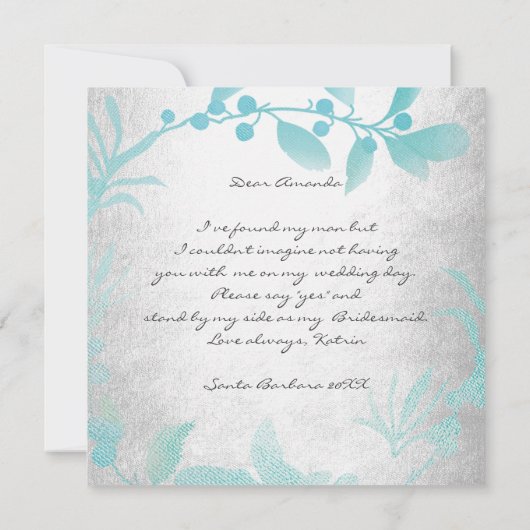 俺の花嫁メイドのシルバー・ティファニーリースか 招待状 (裏面)