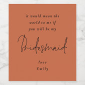 俺の花嫁メイド黒台文字テラコッタか？ ワインラベル (シングルラベル)