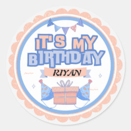 俺の誕生日だ!おもしろいとフェスティバル-パーティーに最適 ラウンドシール