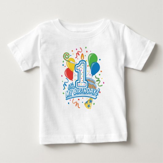 俺の誕生日だ!1歳の幼児ティー ベビーTシャツ (正面)