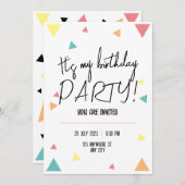 俺の誕生日パーティーだパーソナライズされた! 招待状 (正面/裏面)