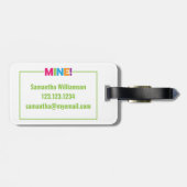 俺の！カラフルパターン（の模様が）ある ラゲッジタグ (裏面横)