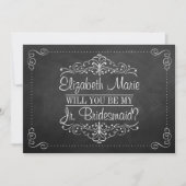 俺のJrのブライドメイドになってくれるか?チョーク華美ボード 招待状 (正面)